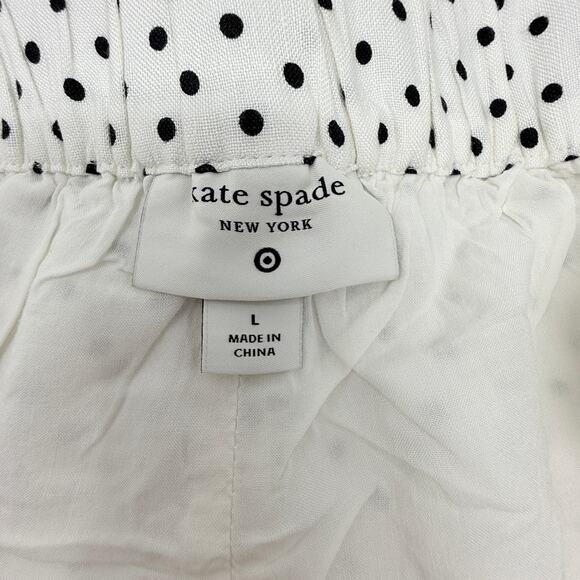 Kate Spade New York X Target white Polka Dot  Linen Blend 3" Shorts Size Large - Picture 4 of 10